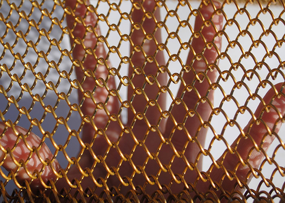 Rideau décoratif en armure de spirale de draperie de bobine en métal de façade de couleur d'or