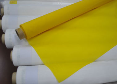 Tissu de boulonnage en soie de bas polyester d'élongation pour l'impression d'écran, couleur blanche/jaune