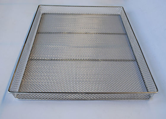 Catégorie comestible 60x40cm 1.2mm Mesh Wire Tray Bakery/frite