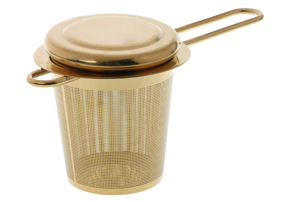 Acier inoxydable d'or 304 poignées fines supplémentaires de Mesh Tea Infuser With Long