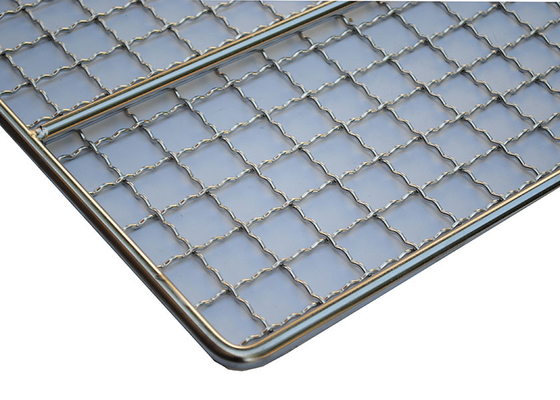 Un bon prix. Taille personnalisée Barbecue filet en fil de fer plateau de cuisson en acier inoxydable 304 rectangulaire pour le four en ligne