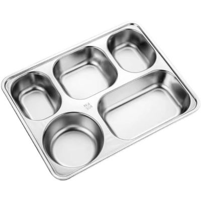 Un bon prix. Acier inoxydable indonésien 304 de qualité alimentaire Plaque de dîner en métal 6 cm Couvercle pour la cantine des étudiants et les enfants en ligne
