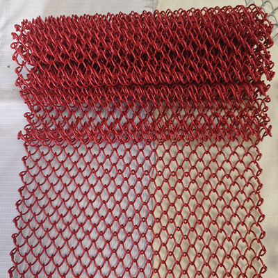 Un bon prix. Red Decorative Aluminium Metal Mesh Chain Link coil Curtain Drapery Fabric exterior decorative screen for rood divider en ligne