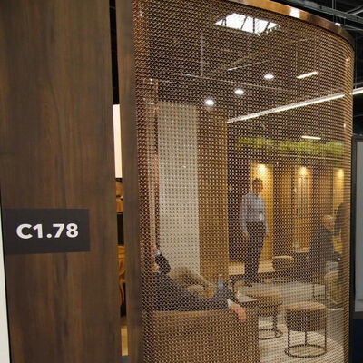 Un bon prix. Custom Size Gold Color Metal Decorative Stainless Steel Ring Curtain Mesh Fabric en ligne