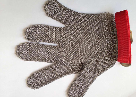 Un bon prix. Gants réversibles d'acier inoxydable du niveau 5 de sécurité avec la couleur d'argent de courroie de textile en ligne
