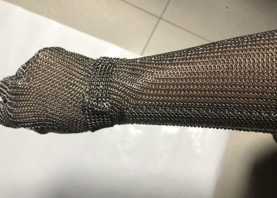Un bon prix. gants prolongés de maille d'acier inoxydable de cotte de maille de manchette de 19cm pour l'abattage en ligne