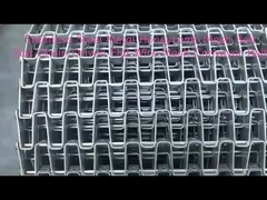 Ceinture de convoyeur en acier inoxydable 304 à honeycomb Grande paroi à honeycomb à bande plate