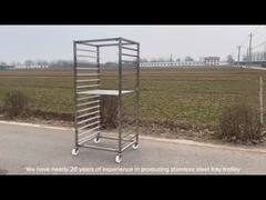 Chariot à plateaux de boulangerie en acier inoxydable de qualité alimentaire 201 304