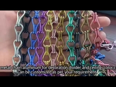 Rideau de porte en treillis métallique décoratif à maillons de chaîne à double crochet en aluminium