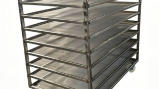 Chariot rotatif en aluminium de support de pain de boulangerie de la moitié de four 600 x 400 d'acier inoxydable pour le refroidissement