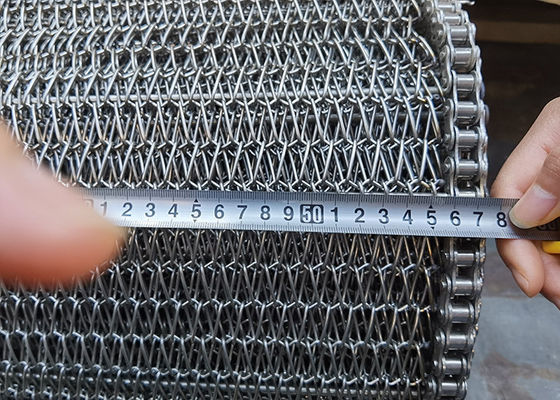 Le maillon de chaîne commercial 1.5mm solides solubles câblent Mesh Conveyor Belt For Corn Chips Biscuits