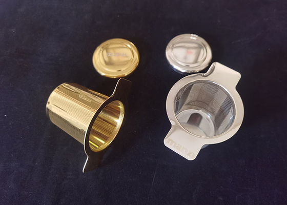 Un bon prix. Infuseur fait sur commande d'herbe et d'épice d'acier inoxydable d'or de logo pour la tasse de tasse en ligne
