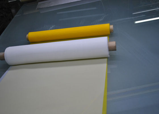 Maille d'impression d'écran de polyester de certificat de FDA avec le blanc et le jaune