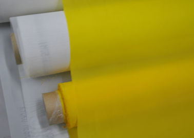 Un bon prix. Fil fait sur commande blanc/de jaune écran d'impression de polyester du tissu 55 aucune préparation de surface en ligne
