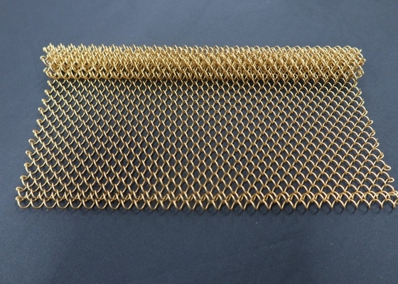 Un bon prix. Couleur or Bronze Décoratif de la maille métallique Rideau de bobine Draperie Panneau mural en ligne