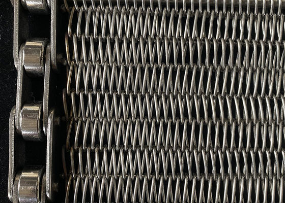 Ceinture de convoyeur à haute température en acier inoxydable pour l'industrie alimentaire