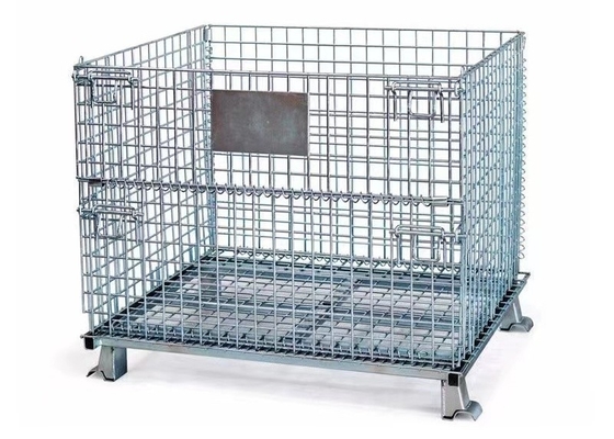 Un bon prix. boîte en métal en palette galvanisée revêtue de treillis métalliques en treillis métalliques lourds conteneur de stockage de palettes en ligne
