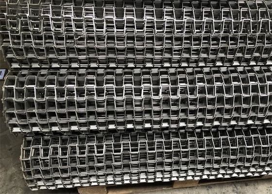 Ceinture de convoyeur en acier inoxydable 304 à honeycomb Grande paroi à honeycomb à bande plate
