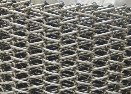 Ceinture de convoyeur en treillis métallique en acier inoxydable à haute température de travail