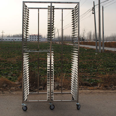 Chariot de rangement en acier inoxydable de qualité alimentaire avec roues résistantes aux températures élevées