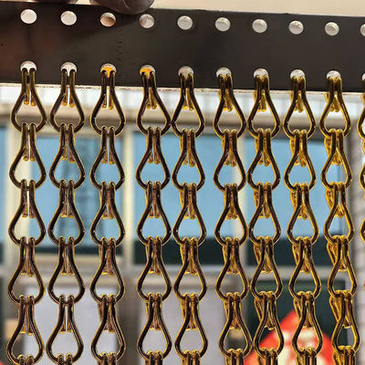 Rideau de porte en treillis métallique décoratif à maillons de chaîne à double crochet en aluminium