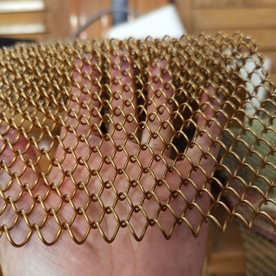 Maille métallique en aluminium légère pour cloison de séparation de pièce, séparateur d'espace, plafond, rideau métallique décoratif