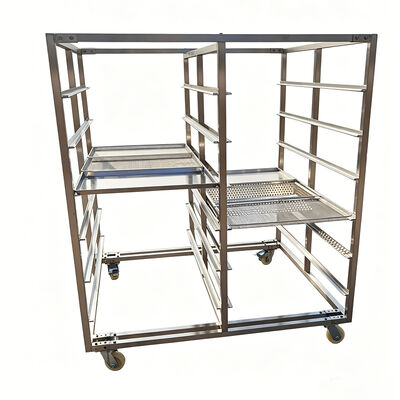 Chariot de boulangerie commercial de support de casserole d'interdiction de refroidissement de séchage de maille d'acier inoxydable de couche alimentaire pour la casserole de feuille