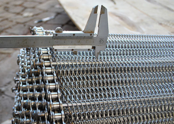 bande de conveyeur de grillage d'acier inoxydable de 1.6m, bande de conveyeur de maille en métal