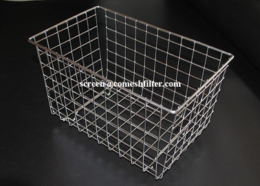 Un bon prix. Panier adapté aux besoins du client de maille de l'acier inoxydable 304, panier rectangulaire de stockage en métal en ligne