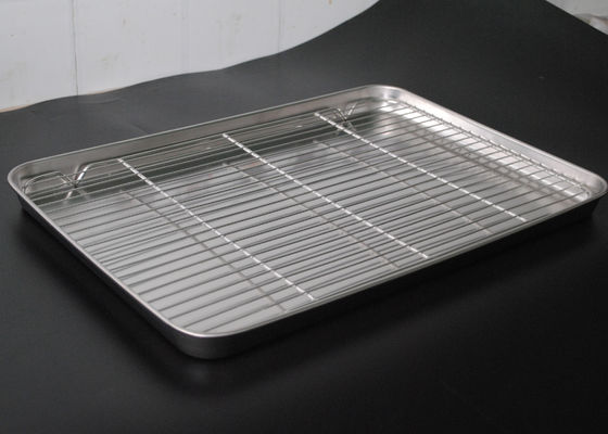 Un bon prix. fil 304 Mesh Baking Tray With Rack d'acier inoxydable de 60*40*2.5cm en ligne