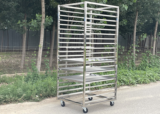 Chariot à boulangerie d'acier inoxydable de la catégorie comestible 304 avec 16 18 32 couches